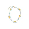 I'mmany London Women's Cherry Pie Gemstone & Freshwater Pearl Bracelet - Blue In Blue