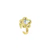 I'mmany London Women's Flower Power Ring With Iridescent Crystal Center, Gold Vermeil In Yellow