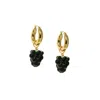 I'mmany London Women's Gold / Black Very Berry Chunky Golden Hoop Earrings With Lampwork Glass Blackberry Fruit