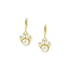 I'mmany London Women's Gold Pawsitive Pearl Paw Drop Earrings With Huggie Hoops