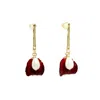 I'mmany London Women's Gold Real Flower Grande Amore Rose Petal And Teardrop Pearl Earrings In Gold