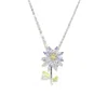 I'mmany London Women's Pink / Purple Garden Tales Crystal Daisy Sterling Silver Pendant Necklace, Lilac