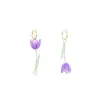 I'mmany London Women's Purple Tulip Drop Single Earring With 18k Gold Vermeil Hoop - Lilac Wonder In Purple