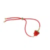I'mmany London Women's Red Very Berry Lampwork Glass Raspberry Cord Bracelet With Slider