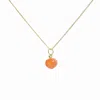 I'mmany London Women's Rose Gold Organic Fruit Pendant 18k Gold Filled Necklace Agate Peach