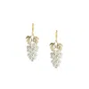 I'mmany London Women's Silver / Gold Very Grapeful Beaded Metallic Grapes Earrings With Golden Leaves