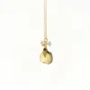 I'mmany London Women's White Real Flower Rosa Brillante Rosebud Pendant Chain Necklace With Crystal Bow