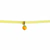 I'mmany London Women's Yellow / Orange Cutie Pie Glass Tangerine Gingham Ribbon Open End Choker Necklace