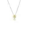 I'mmany London Women's Yellow / Orange Garden Tales Crystal Daisy Sterling Silver Pendant Necklace, Mellow Yellow