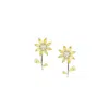 I'mmany London Women's Yellow / Orange Garden Tales Crystal Daisy Sterling Silver Stud Earrings, Mellow Yellow