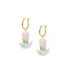 I'mmany London Women's Yellow / Orange Sunday Market Glass Tulip With Detachable Small Golden Hoop Earrings - Soft 