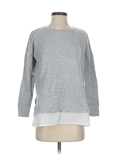 Pre-owned Imnyc Isaac Mizrahi Long Sleeve Top Gray Crew Neck Tops