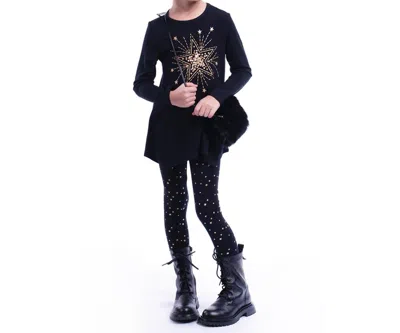 Imoga Kids' Alyssa Print Leggings In Stars In Black