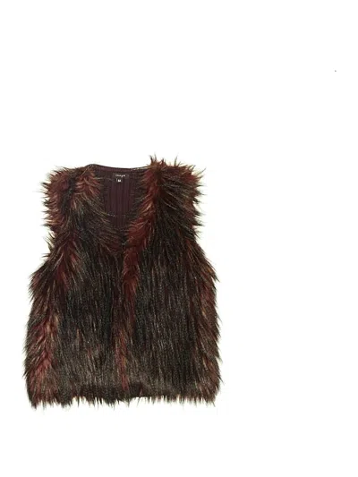 Pre-owned Imoga Kids' Faux Fur Vest In Brown
