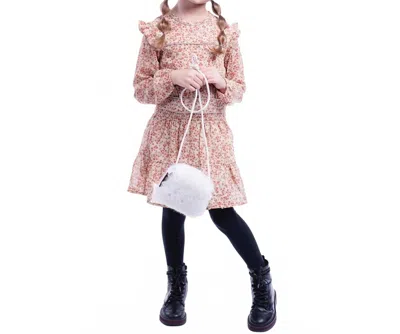 Imoga Kids' Mindy Floral Chiffon Dress In Rose Floral In Pink