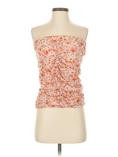 Pre-owned Imogene And Willie Tube Top Orange Strapless Neckline Tops