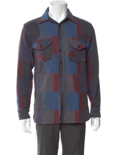 Pre-owned Imogene + Willie Colorblock Pattern Long Sleeve Shirt In Blue