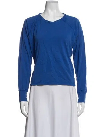 Pre-owned Imogene + Willie Crew Neck Long Sleeve Top In Blue