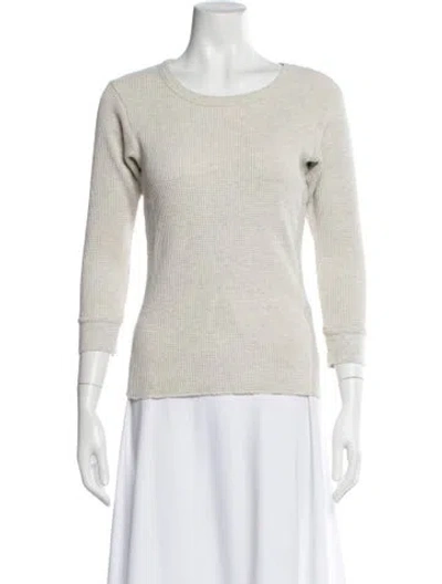 Pre-owned Imogene + Willie Crew Neck Long Sleeve Top In Neutral