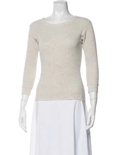 Pre-owned Imogene + Willie Crew Neck Long Sleeve Top In Neutral