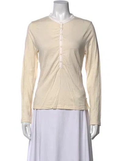 Pre-owned Imogene + Willie Crew Neck Long Sleeve Top In Neutrals