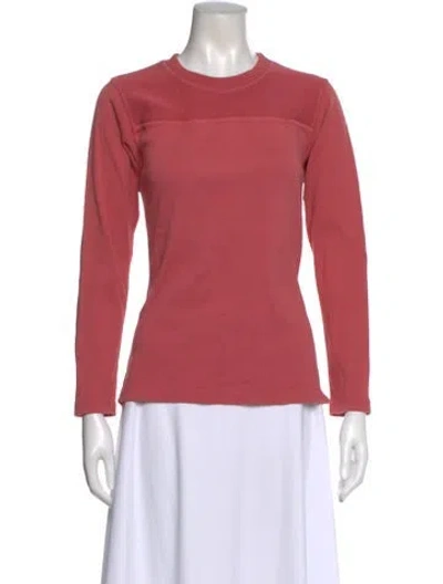 Pre-owned Imogene + Willie Crew Neck Long Sleeve Top In Pink