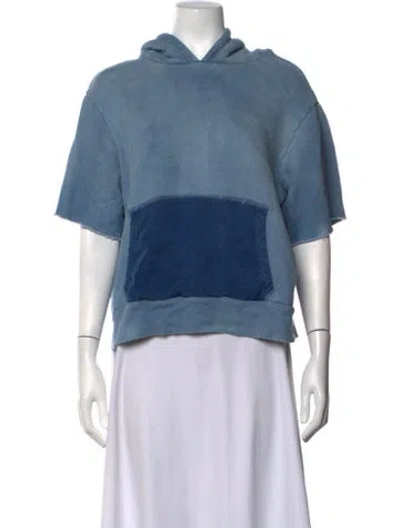 Pre-owned Imogene + Willie Crew Neck Short Sleeve Hoodie In Blue