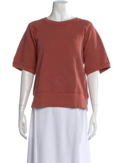 Pre-owned Imogene + Willie Crew Neck Short Sleeve Sweatshirt In Red