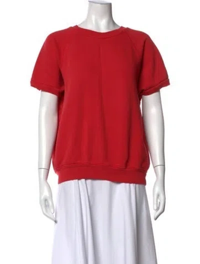 Pre-owned Imogene + Willie Crew Neck Short Sleeve Sweatshirt In Red