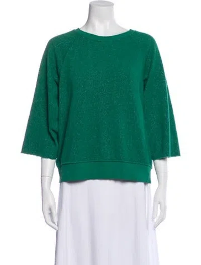 Pre-owned Imogene + Willie Crew Neck Three-quarter Sleeve Sweatshirt In Green
