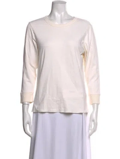 Pre-owned Imogene + Willie Crew Neck Three-quarter Sleeve T-shirt In Neutrals