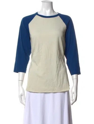 Pre-owned Imogene + Willie Crew Neck Three-quarter Sleeve T-shirt In Neutrals
