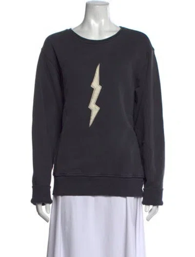Pre-owned Imogene + Willie Graphic Print Crew Neck Sweater In Grey