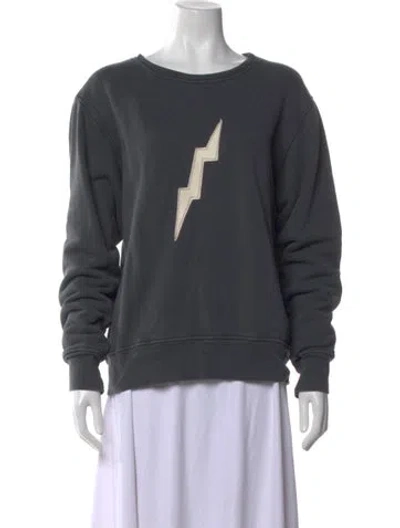 Pre-owned Imogene + Willie Graphic Print Crew Neck Sweatshirt In Gray