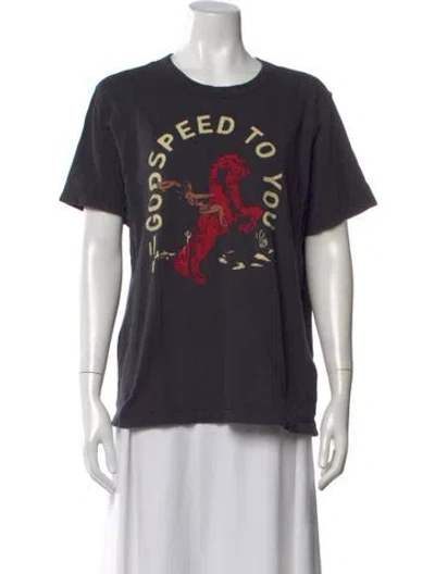 Pre-owned Imogene + Willie Graphic Print Crew Neck T-shirt In Black