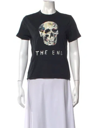 Pre-owned Imogene + Willie Graphic Print Crew Neck T-shirt In Black