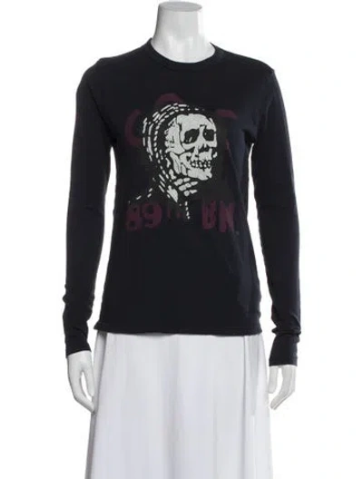 Pre-owned Imogene + Willie Graphic Print Crew Neck T-shirt In Blue