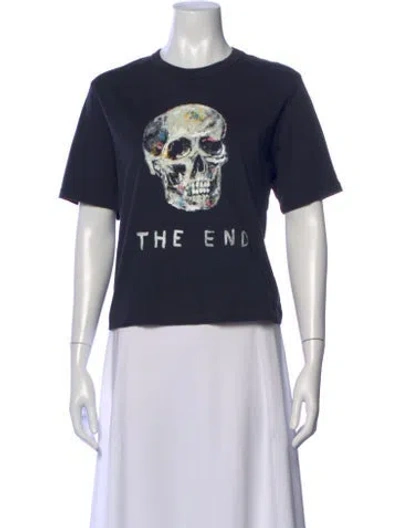 Pre-owned Imogene + Willie Graphic Print Crew Neck T-shirt In Blue