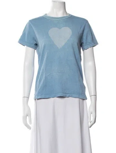 Pre-owned Imogene + Willie Graphic Print Crew Neck T-shirt In Blue