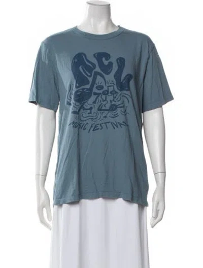 Pre-owned Imogene + Willie Graphic Print Crew Neck T-shirt In Blue