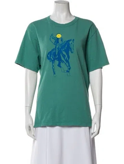Pre-owned Imogene + Willie Graphic Print Crew Neck T-shirt In Green