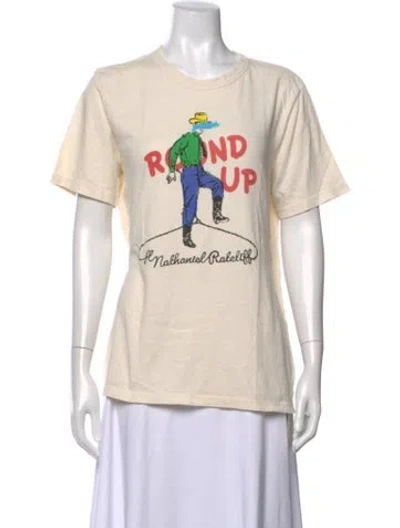 Pre-owned Imogene + Willie Graphic Print Crew Neck T-shirt In Neutrals