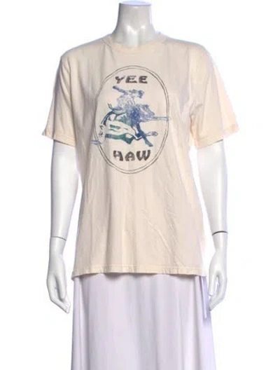 Pre-owned Imogene + Willie Graphic Print Crew Neck T-shirt In Neutrals