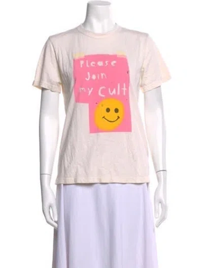Pre-owned Imogene + Willie Graphic Print Crew Neck T-shirt In Neutrals/pink/yellow