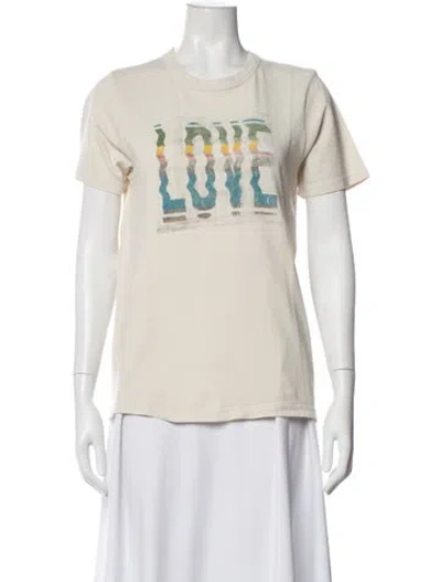 Pre-owned Imogene + Willie Graphic Print Crew Neck T-shirt W/ Tags In Neutral