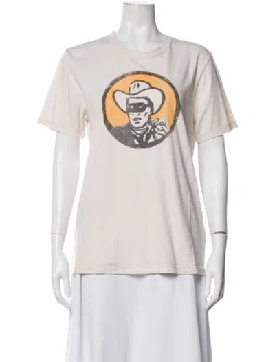 Pre-owned Imogene + Willie Graphic Print Crew Neck T-shirt W/ Tags In Neutral