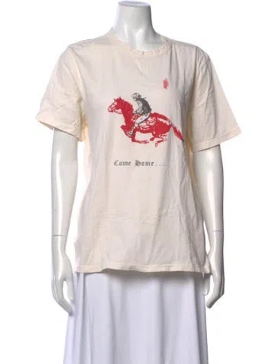 Pre-owned Imogene + Willie Graphic Print Crew Neck T-shirt W/ Tags In Neutral