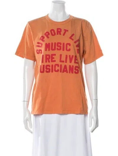 Pre-owned Imogene + Willie Graphic Print Crew Neck T-shirt W/ Tags In Orange