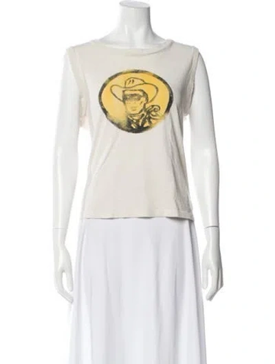 Pre-owned Imogene + Willie Graphic Print Crew Neck T-shirt In White