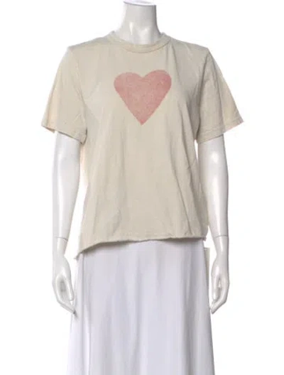 Pre-owned Imogene + Willie Graphic Print Crew Neck T-shirt In White